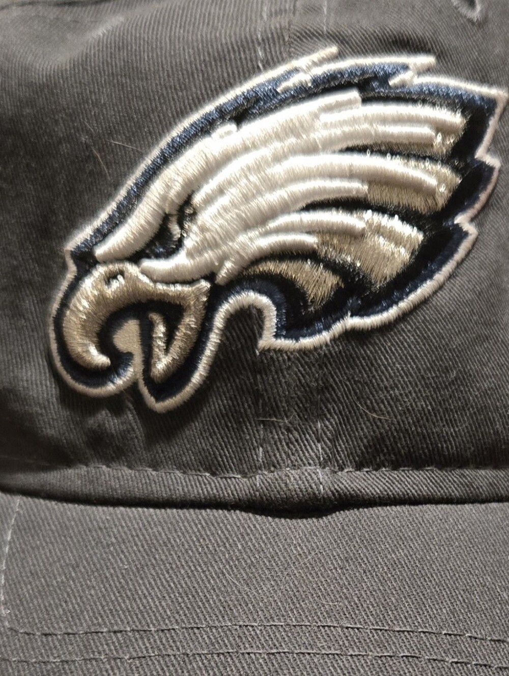 Embroidered Eagle Logo Baseball Cap - Dark Gray with White Accent
